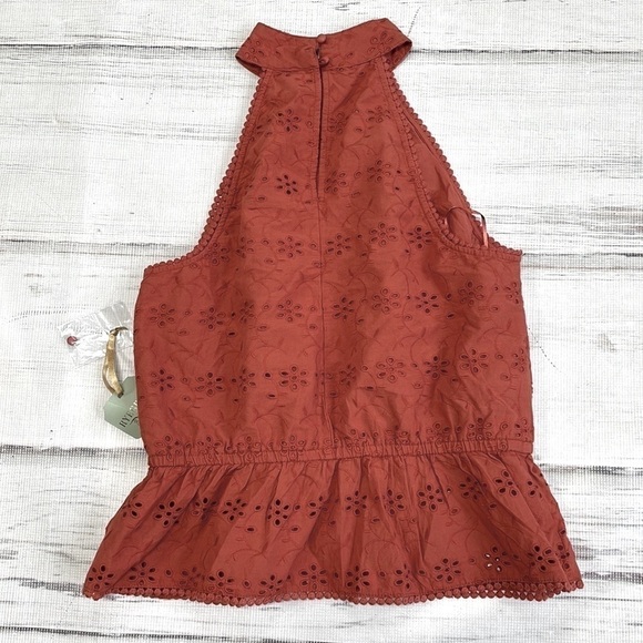 Ryegrass Tank Top NWT Embroidery Floral Halter Foxtail Orange Sz XX Large XXL - Picture 5 of 17